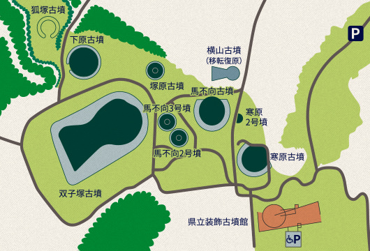 岩原古墳群の地図